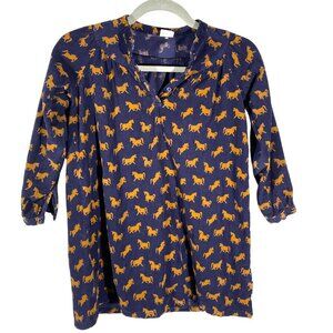 Polarn O. Pyret Girls hitse novelty Print Long Sleeve corduroy peasant dress 4-6